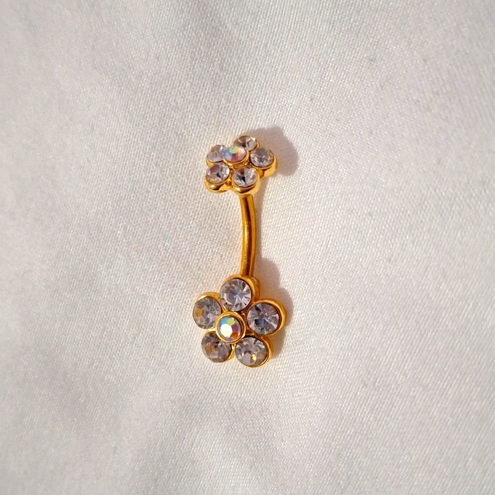 Flower belly button piercing navel piercing